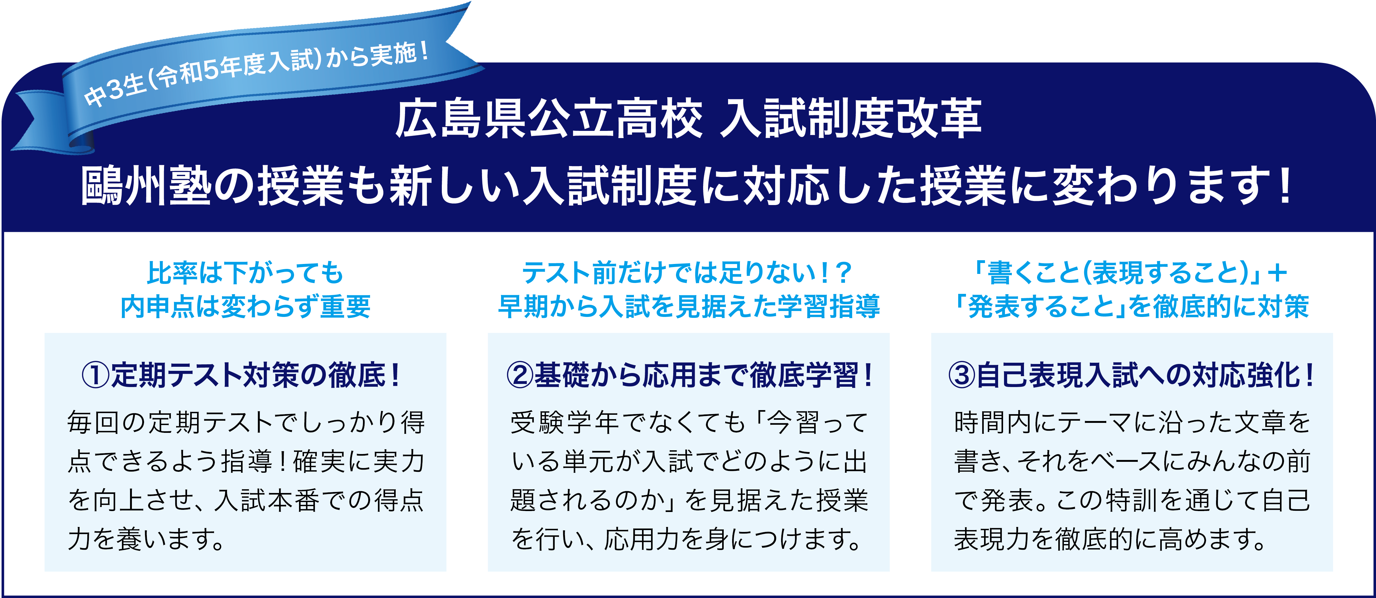 広島県公立高校入試が令和5年度 23年度 から変わる 鷗州塾 公式サイト