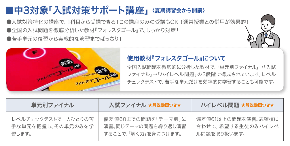 個別NEXT入試対策サポート講座概要