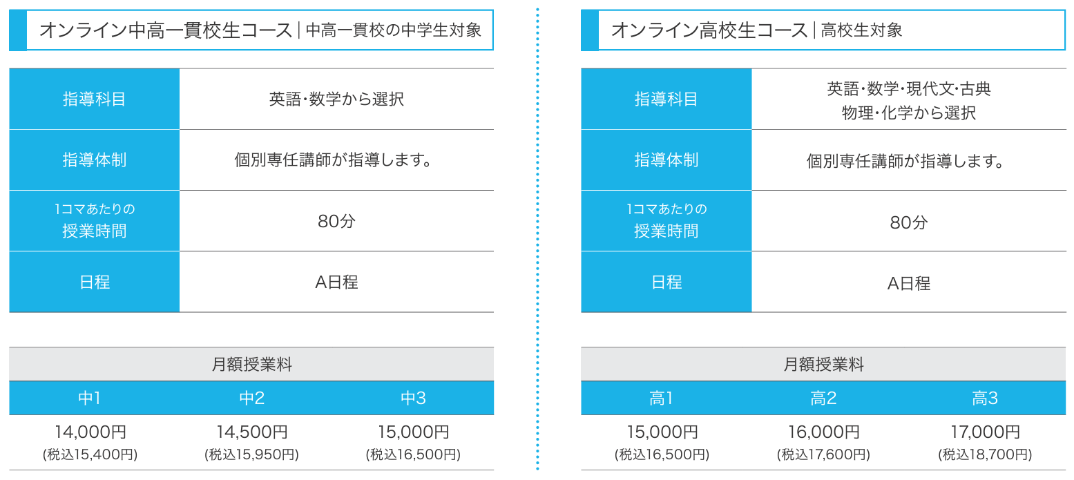 オンライン個別中高一貫校生高校生概要